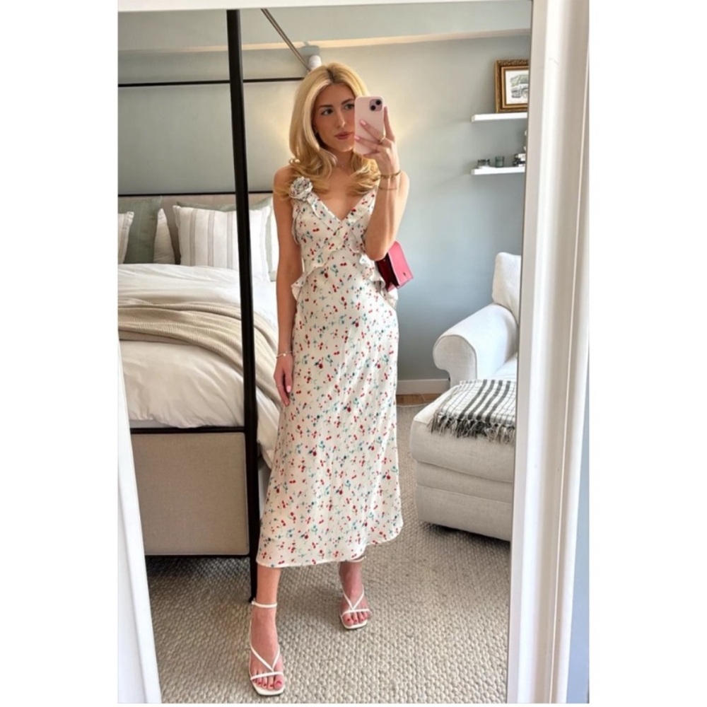 Bardot Floral White midi Dress